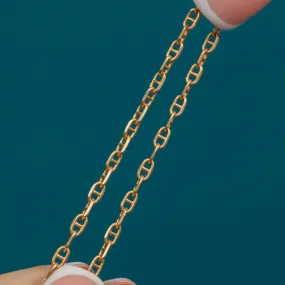 16" 18ct Gold Mini Mariner Link Chain