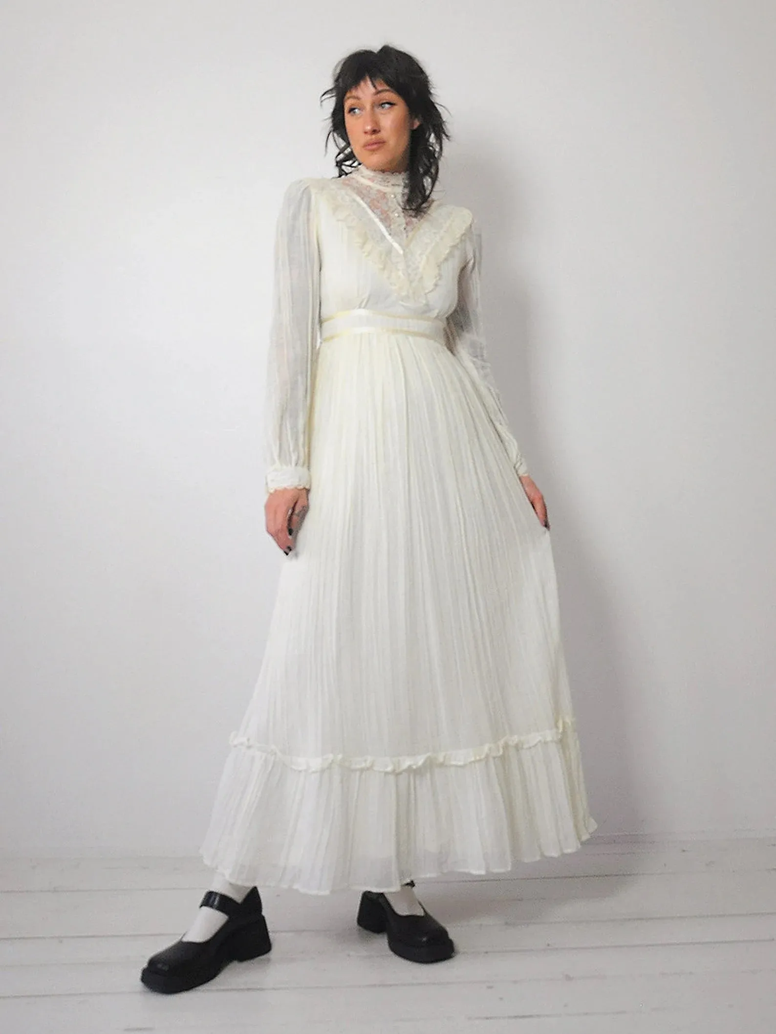 1970's Gunne Sax Ivory Dress