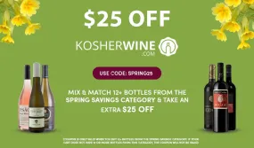 $25 Off 12  Bottles From KosherWine. com