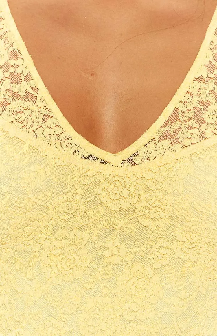 Blake Yellow Lace Maxi Dress