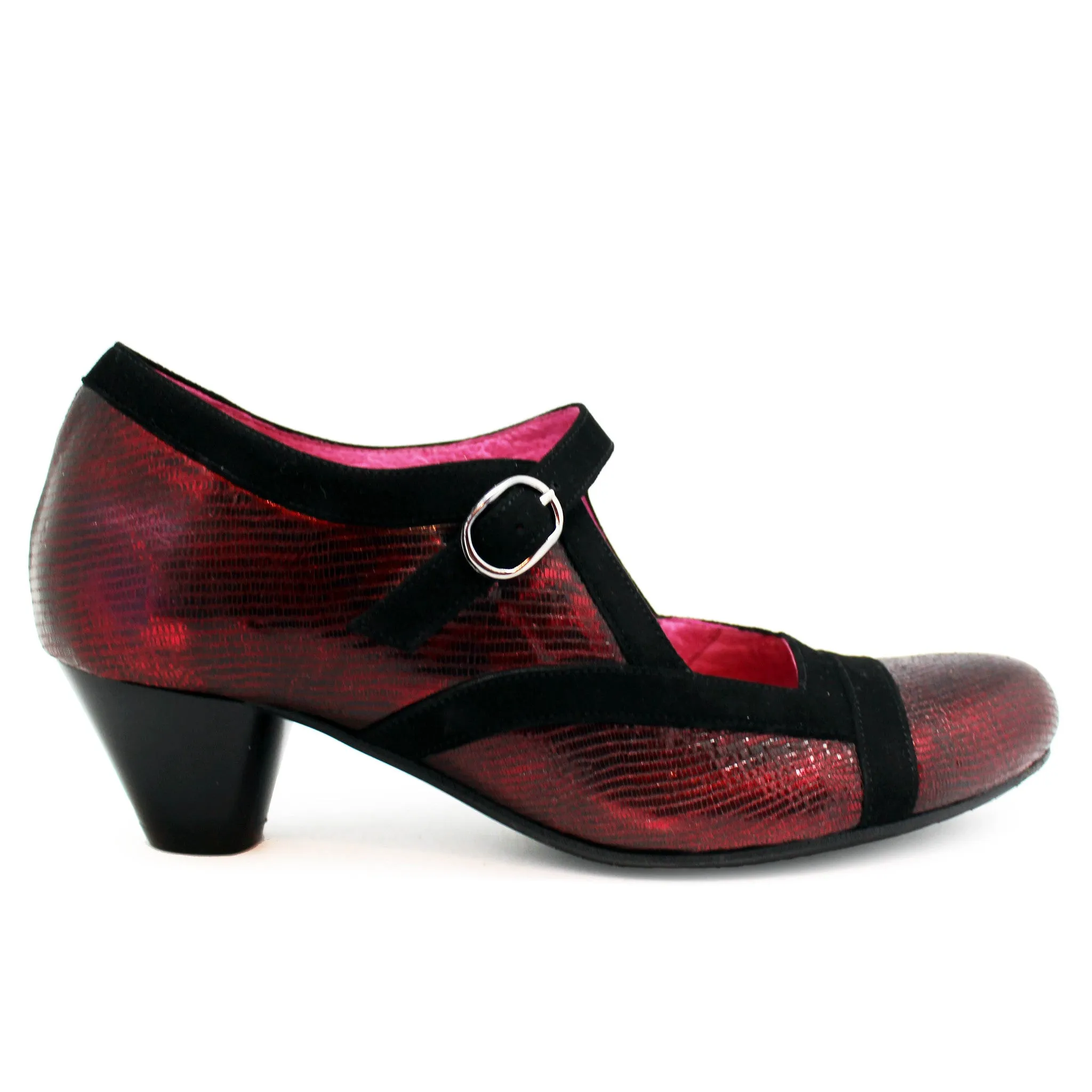 Bouquet - Red Metallic bar shoe