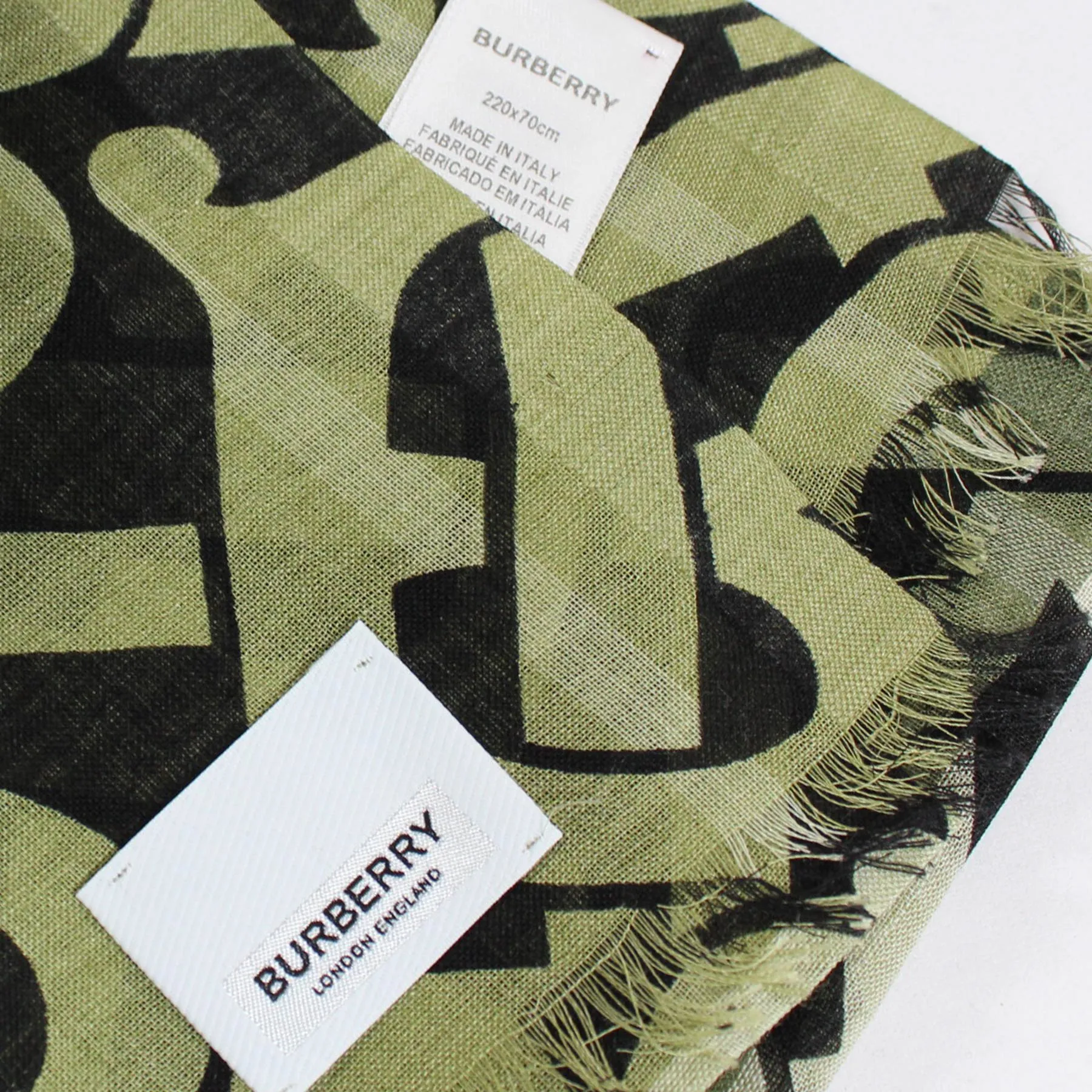 Burberry Scarf Monogram Design - Wool Silk Shawl SALE