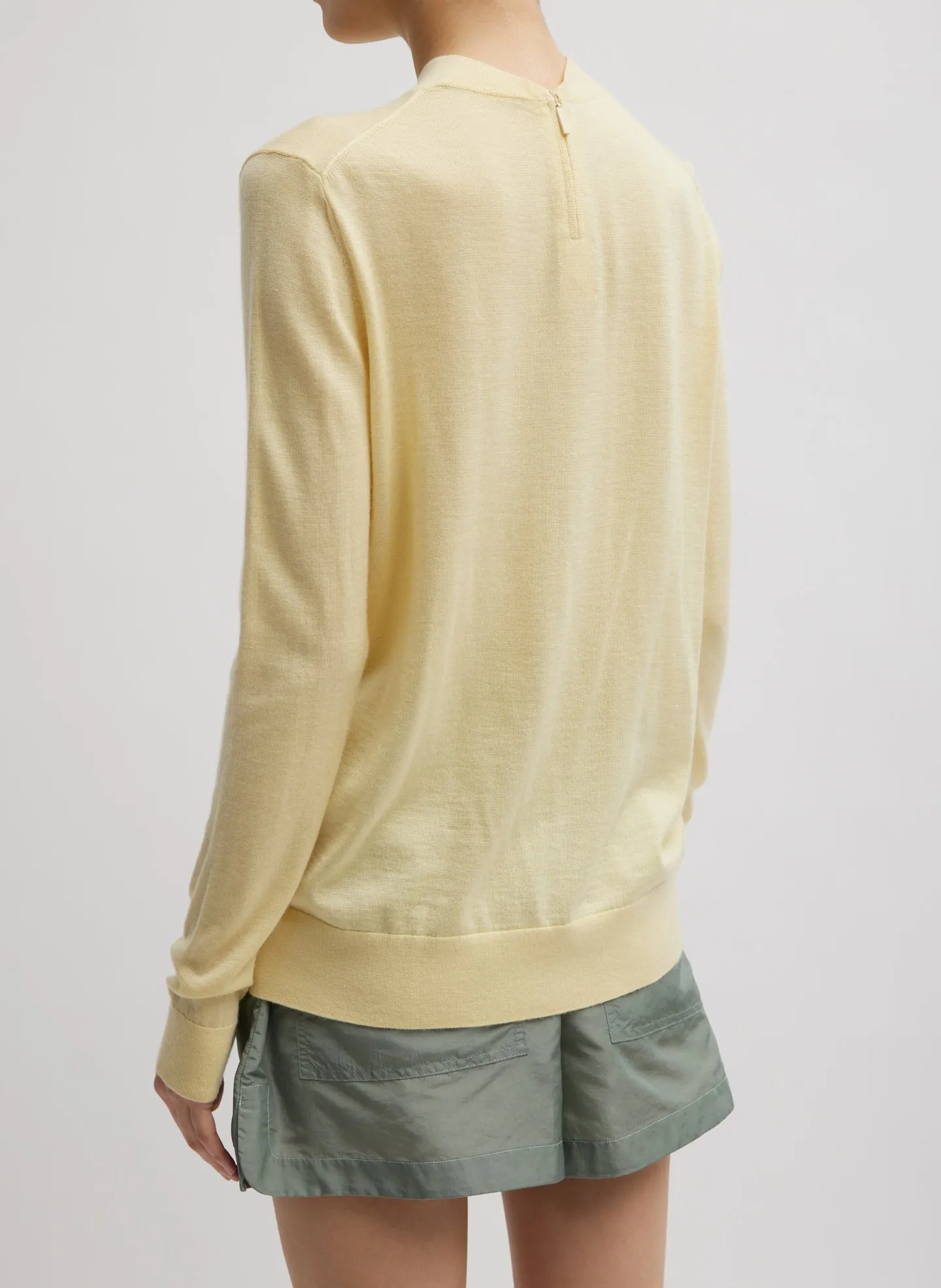 Cashmere Silk Blend Mock Neck Easy Sweater