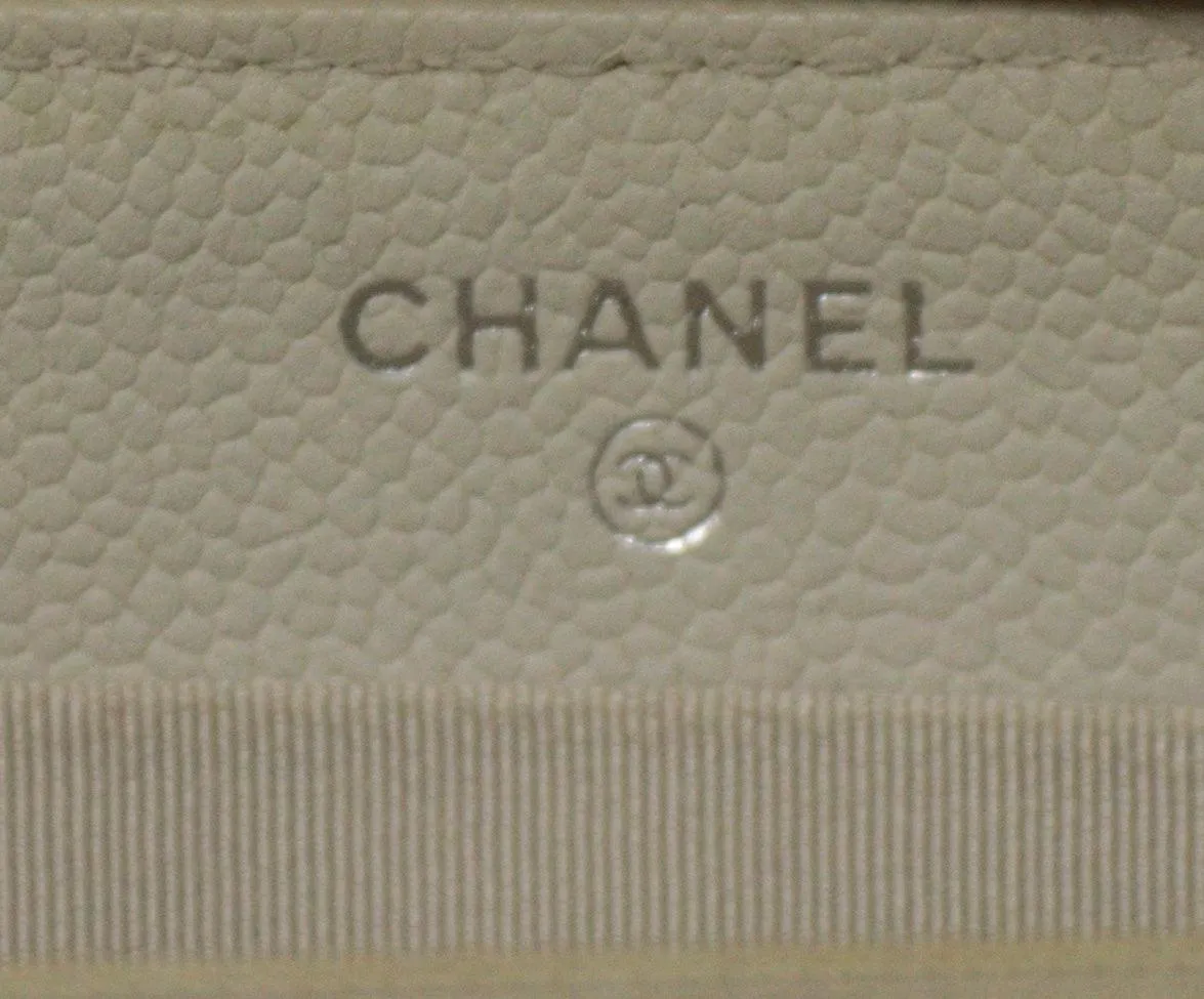 Chanel Ivory Caviar Leather Wallet