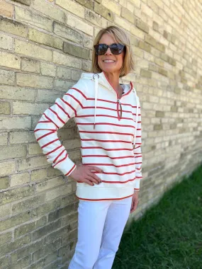 Edwina Striped Zip Neck Hoodie