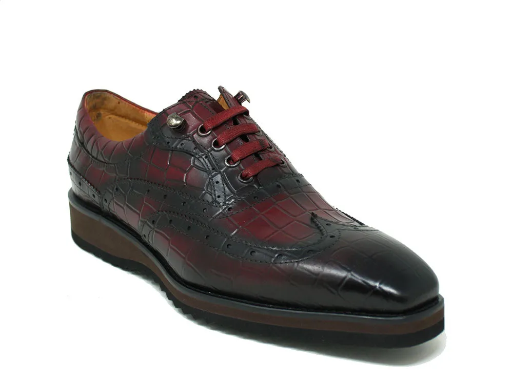 Embossed Leather Patina Oxford