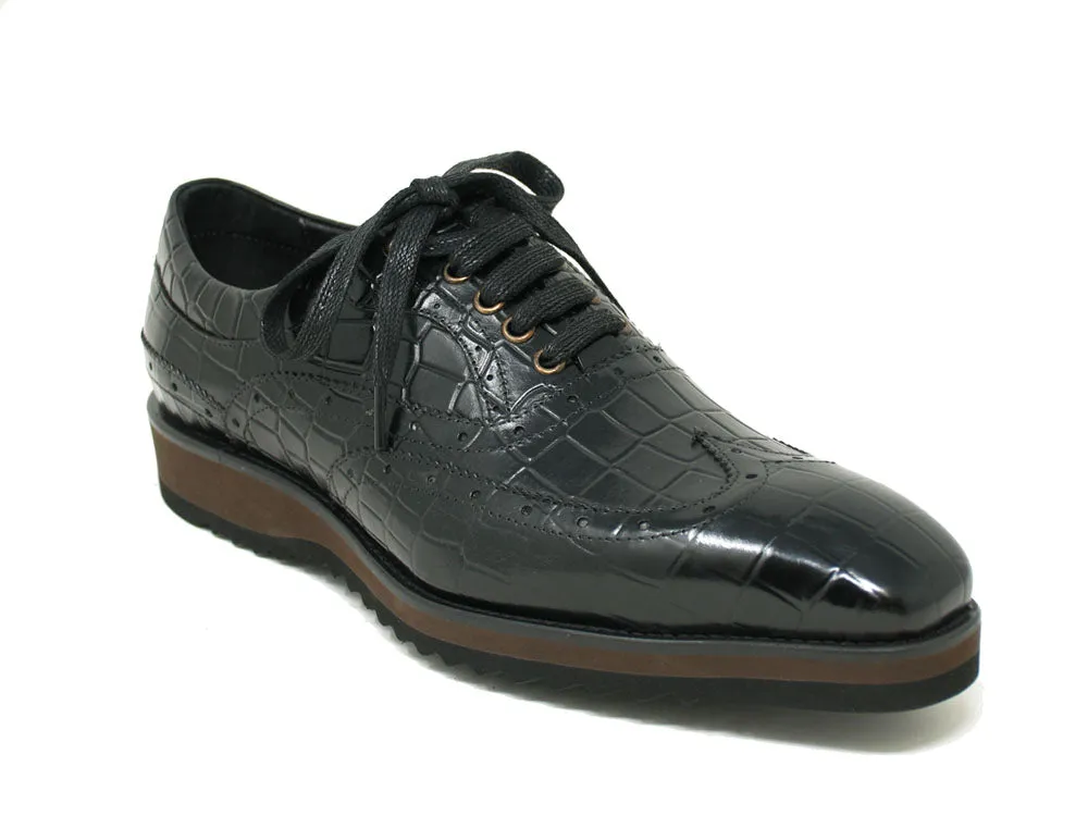 Embossed Leather Patina Oxford