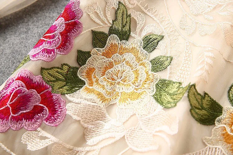 Embroidered Flower Lace Dress