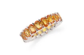 Eternity Ring Orange Sapphires & Gold