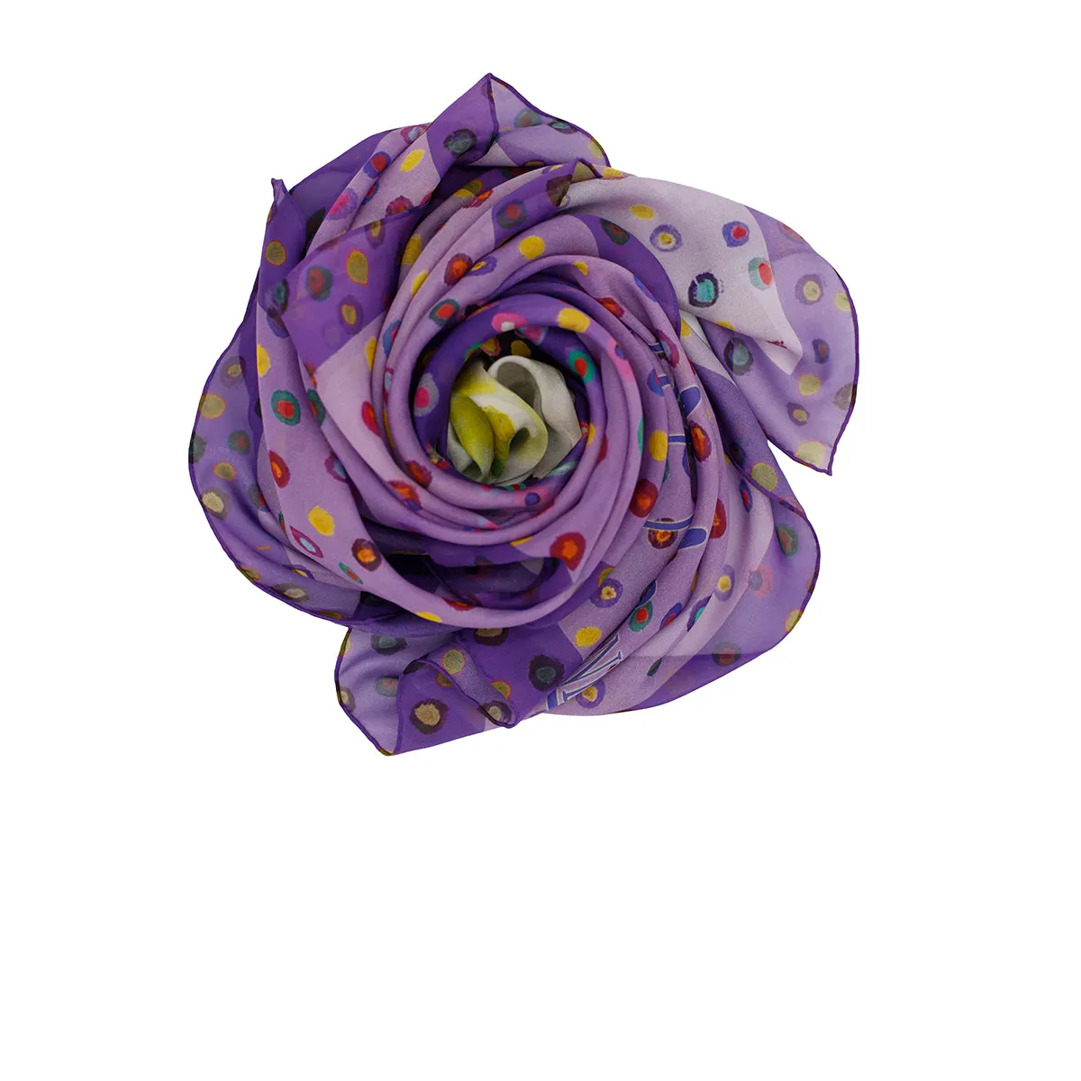 FLOAT Silk Square Scarf Neckerchief Calla Lily