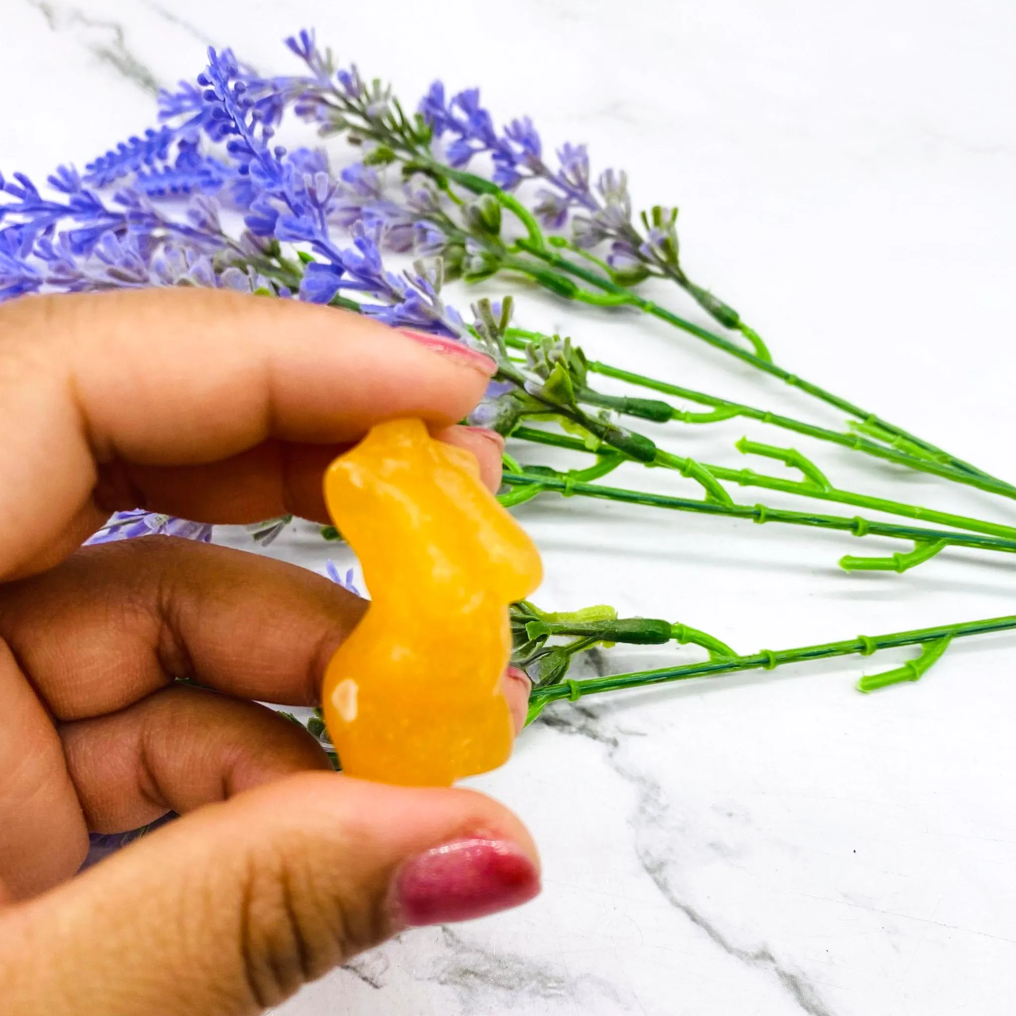 Hand Carved Crystal Female Body, Orange Calcite Crystal Goddess Model, 1.2 inches Divine Feminine Carving, Mothers Day Gift, Crystal Decor