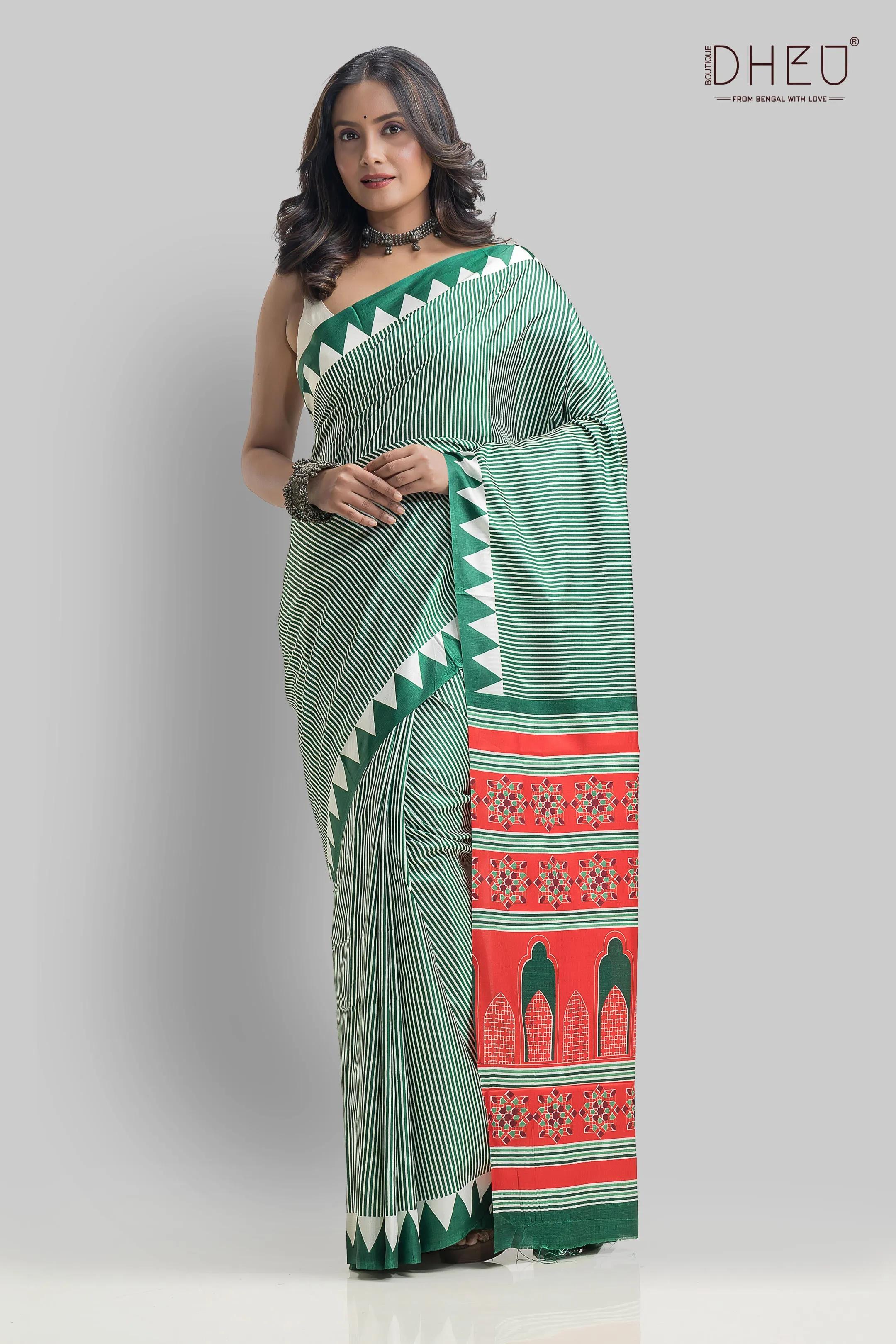 Handloom Printed Silk Saree