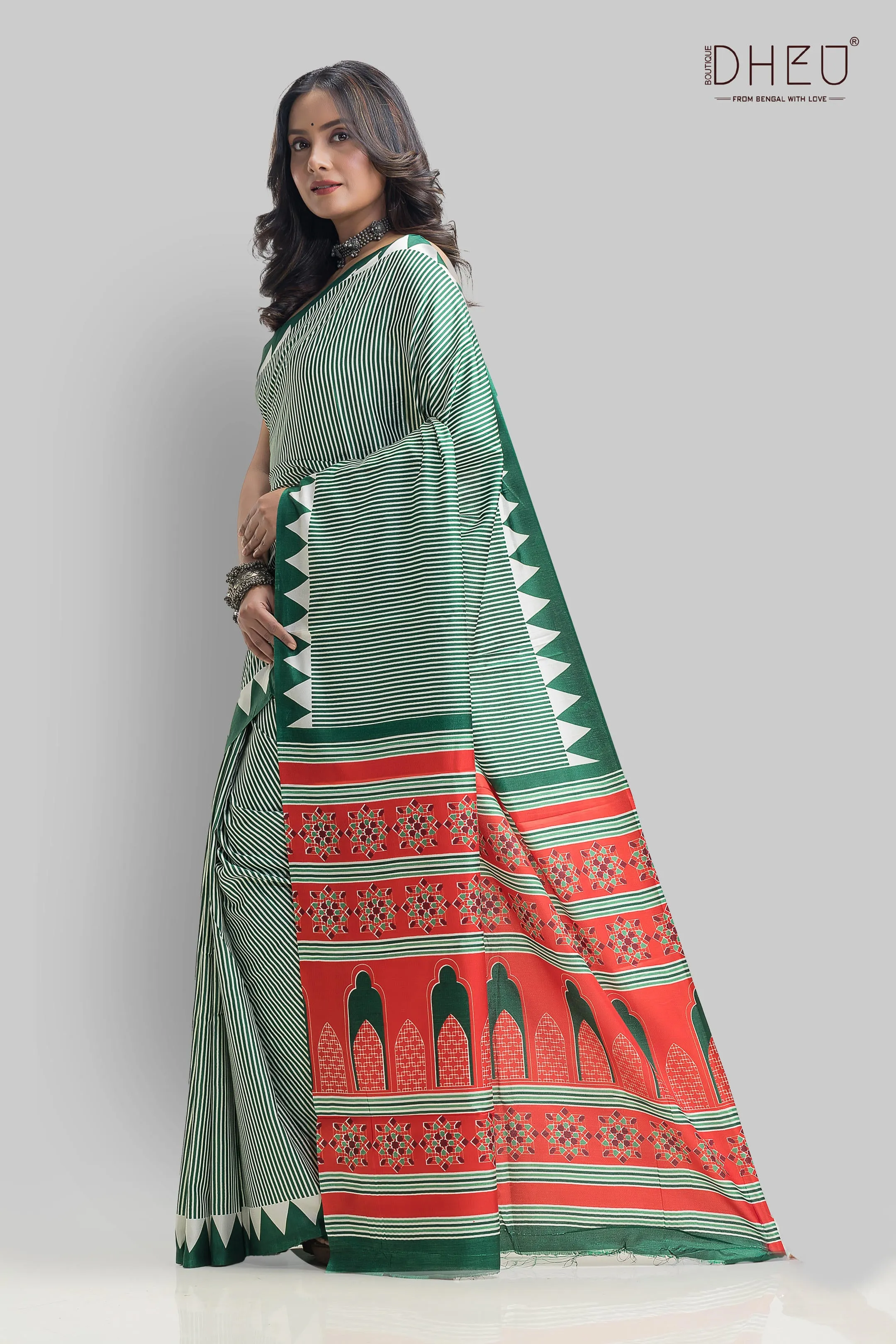 Handloom Printed Silk Saree