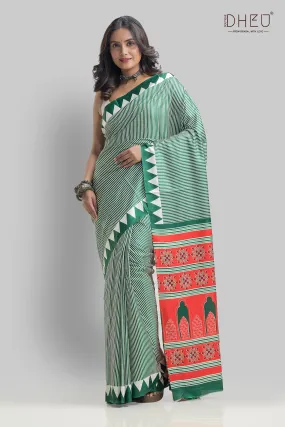 Handloom Printed Silk Saree