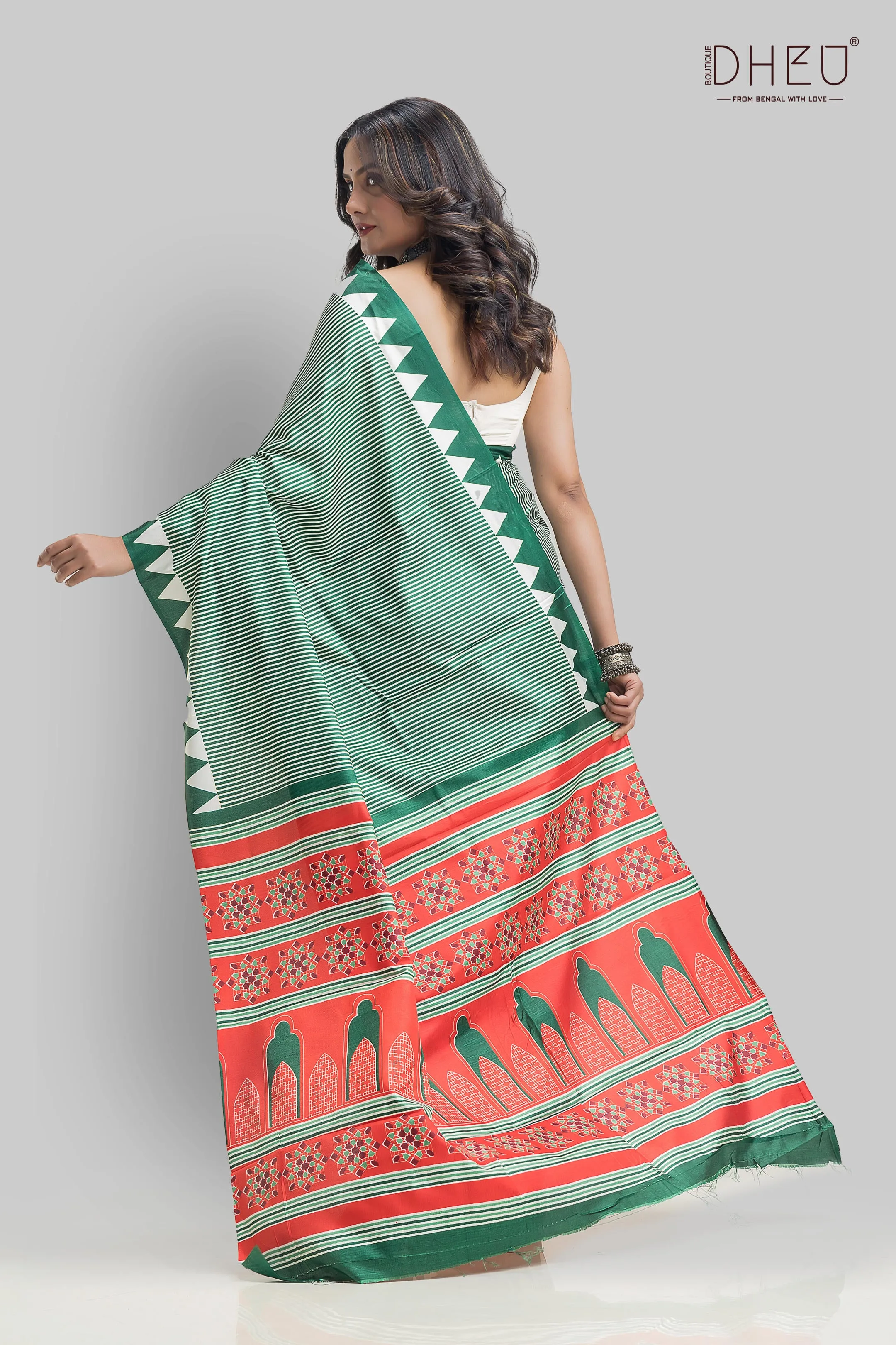 Handloom Printed Silk Saree