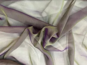 Italian Silk Chiffon - Iridescent - Purple / Yellow