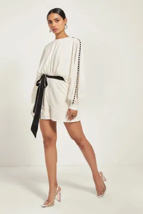 Ivory Cut-Out Kimono Romper