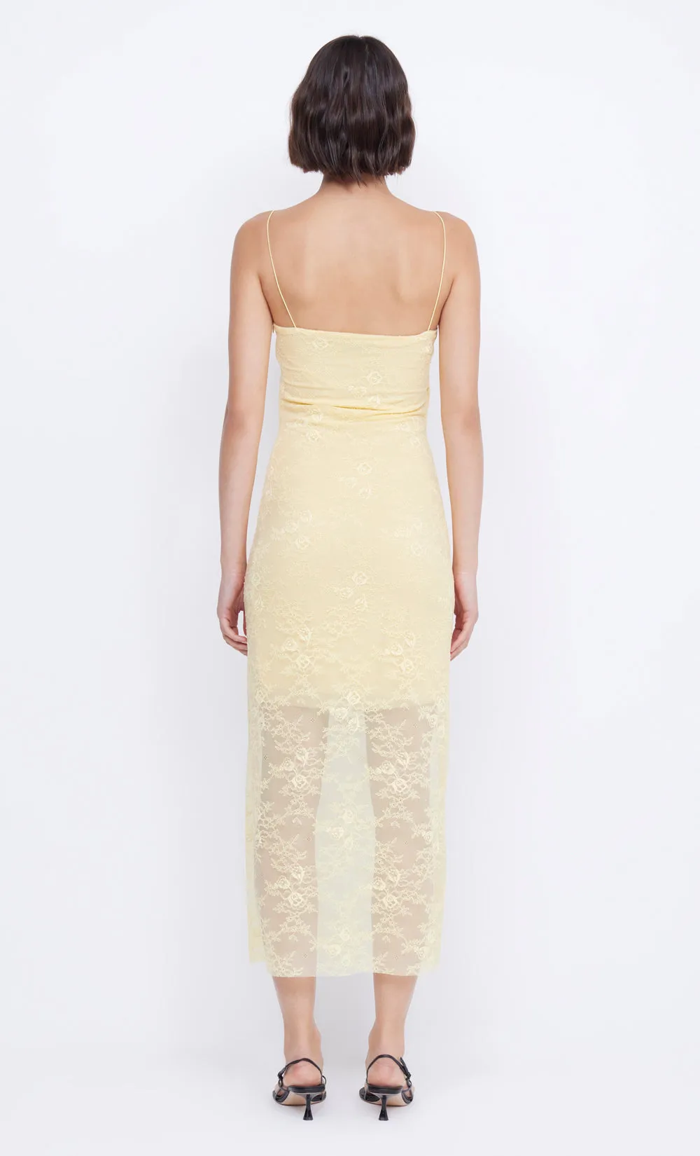 JULIETTE COLUMN MIDI DRESS - BUTTER YELLOW