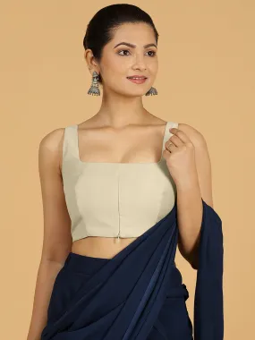 Kasturi x Rozaana | Sleeveless Saree Blouse in Ivory