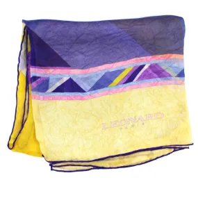 Leonard Paris Scarf Yellow Purple Chiffon Silk Shawl FINAL SALE