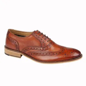 Mens Tan Leather Oxford Brogue