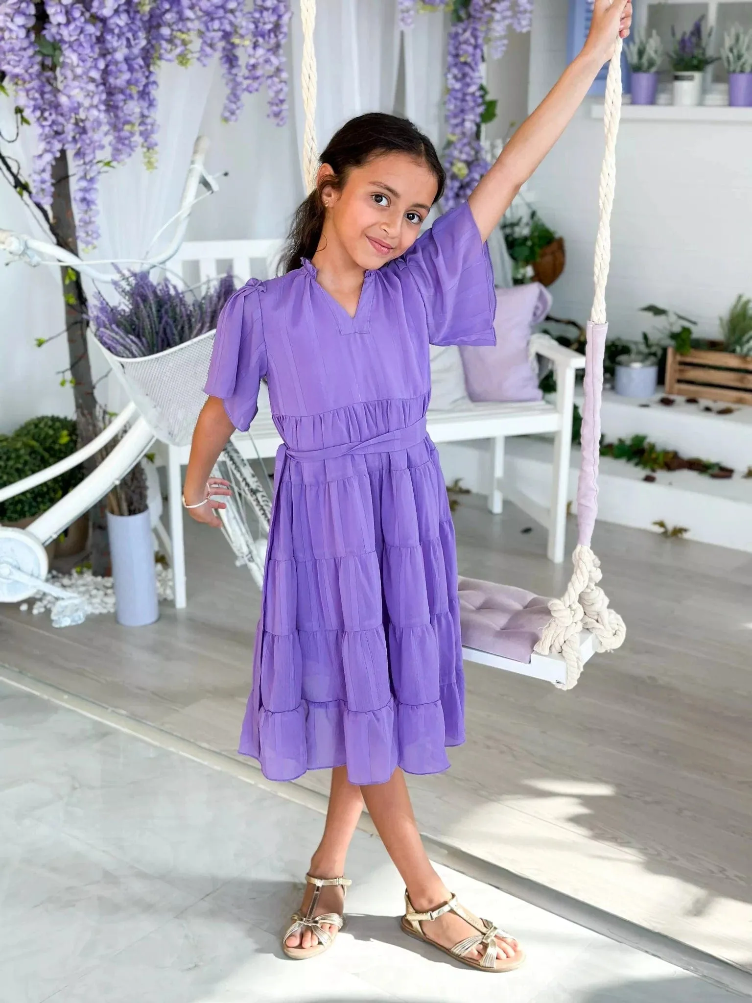 Mini Amethyst Lilac Long Dress