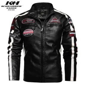 New Motorcycle Jacket For Men In Autumn/Winter 2020 Fashion Casual Leather Embroidered Aviator Jacket In Winter Velvet  Pu Jackect