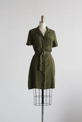 olive silk dress