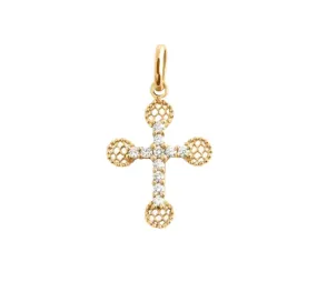 Petite Lace Cross Diamond Pendant