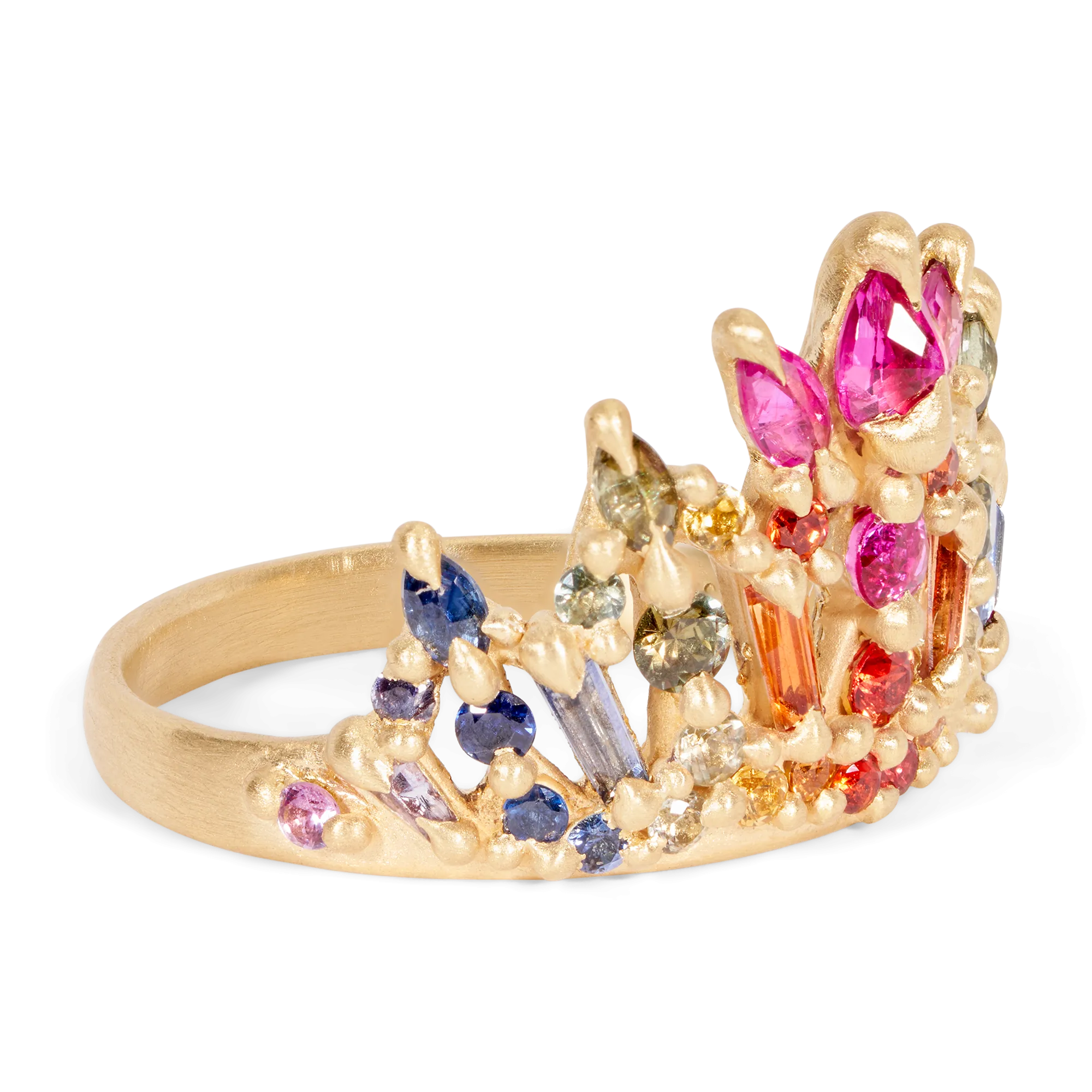 Rainbow Star Bright Short Lace Petal Ring - Made to Order