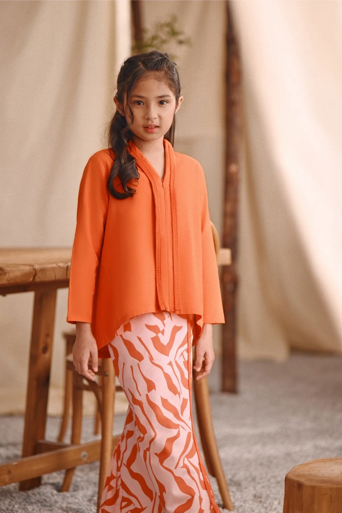 The Bayu Kebaya Top - Orange